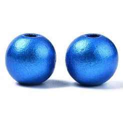 Painted Natural Wood European Beads&nbsp;WOOD-S057-067