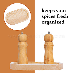 1Pc 2 Slots Wooden Salt and Pepper Mill Holder&nbsp;WOOD-HY0001-27B