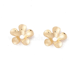 304ステンレススチールビーズキャップ  5花びら  花  18KGP本金メッキ  6.5x1.5mm  穴：1.2mm&nbsp;STAS-P307-11G