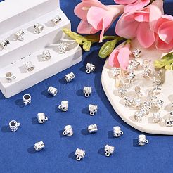 亜鉛合金のヨーロッパのチューブベイル  ループベイル  保釈ビーズ  銀  9.5x7x7mm  穴：2mm&nbsp;MPDL-H120-S