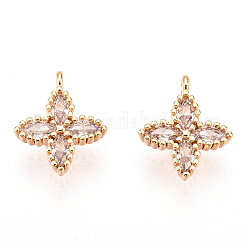 Brass Cubic Zirconia Pendants&nbsp;X-KK-S336-08G