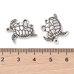 合金のチベット風チャーム  カドミウムフリー＆鉛フリー  ウミガメ  アンティークシルバー  18x21x3mm  穴：2mm&nbsp;TIBEP-22627-AS-RS