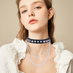 1Pc Gothic Style Spiked Rivet Imitation Leather Chocker Necklaces&nbsp;NJEW-CL0001-12