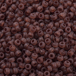 MIYUKIラウンドロカイユビーズ  日本製シードビーズ  （rr134f）マット透明ダークトパーズ  11/0  2x1.3mm  穴：0.8mm  約1100PCS /ボトル  10 G /ボトル&nbsp;SEED-JP0008-RR0134F