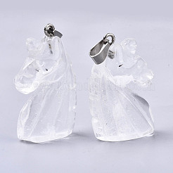 Carved Natural Quartz Crystal Pendants&nbsp;X-G-N0327-002M