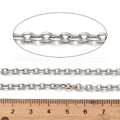 316サージカルステンレススチールアズキチェーン  溶接されていない  スプールで  ステンレス鋼色  4.5x3.5x1mm&nbsp;CHS-B010-02B-P