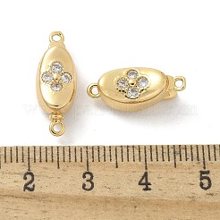 Brass Micro Pave Clear Cubic Zirconia Box Clasps&nbsp;KK-Z083-06G