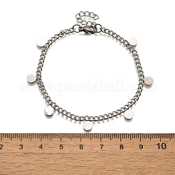 304 Stainless Steel Flat Round Charm Bracelets&nbsp;BJEW-R021-04P