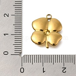 PVD真空メッキ201ステンレススチールペンダント  クローバーチャーム  18KGP本金メッキ  19x15x3mm  穴：1.6mm&nbsp;STAS-C111-09G