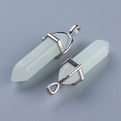 Synthetic Luminous Stone Double Terminated Pointed Pendants&nbsp;G-P359-03A