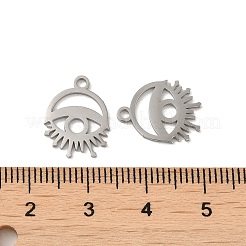 変色しない304ステンレススチールチャーム  レーザー切断  アイチャーム  ステンレス鋼色  14.5x11.5x1mm  穴：1.6mm&nbsp;STAS-J042-09P