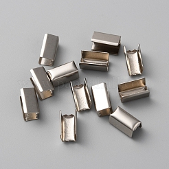 100Pcs Iron Folding Crimp Ends&nbsp;IFIN-WH0086-03B-P