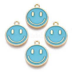 Light Gold Tone Alloy Enamel Pendants&nbsp;ENAM-N056-197D