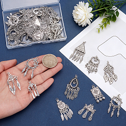 40Pcs 10 Styles Tibetan Style Alloy Tassel Pendants&nbsp;TIBE-PH0002-64