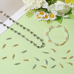 50色の真鍮製ネジ留め具2個  本物の金メッキと本物のプラチナメッキ  14x4mm  穴：3x2mm  25個/カラー&nbsp;KK-BBC0018-52