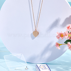 Stainless Steel Heart Cinerary Casket Pendant Necklaces&nbsp;DIY-CN0003-41RG