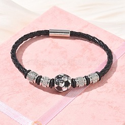 Braided Microfiber Leather Cord Bracelets&nbsp;BJEW-C153-01D