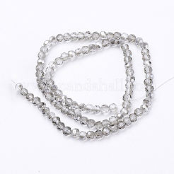 電気メッキガラスビーズセット  ファセット（32ファセット）  roun  ゲインボロ  4mm  穴：1mm  約98個/連  13.7インチ&nbsp;X-EGLA-J042-4mm-15