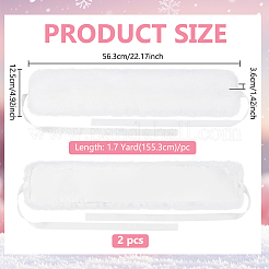 女性用フェイクウサギファーカラー リボン付き 2個  ホワイト  1553mm&nbsp;AJEW-BC0010-78A