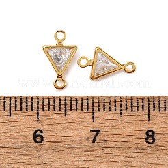 Brass Pave Clear Cubic Zirconia Connector Charms&nbsp;KK-Z121-06G-08