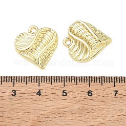 合金ペンダント  ハートチャーム  ラックめっき  ゴールドカラー  20x18x3.5mm  穴：1.8mm&nbsp;FIND-D044-24G