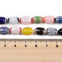 Handmade Millefiori Glass Oval Bead Strands&nbsp;LK-Z001-01B