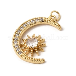 Brass Micro Pave Clear Cubic Zirconia Pendants&nbsp;KK-K419-08G