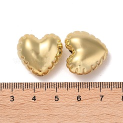 CCBプラスチックビーズ  ハート  ゴールドカラー  19x21x11mm  穴：3mm&nbsp;CCB-B003-23G