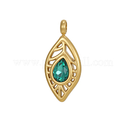 304 Stainless Steel Pave Cubic Zirconia Pendants&nbsp;CU-OY001-37G