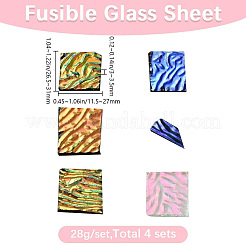 可溶性ガラス板  DIYの創造的な溶融ガラスアート作品  ミックスカラー  26.5~31x11.5~27x3~3.5mm  28 G /セッティング&nbsp;DIY-BBC0002-65