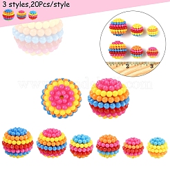 60Pcs 3 Styles ABS Plastic Beads&nbsp;KY-FS0001-30