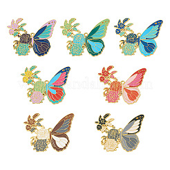 7Pcs 7 Colors Rack Plating Alloy Enamel Big Pendants&nbsp;ENAM-TA0002-71