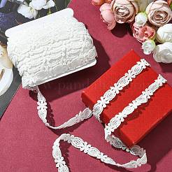 フラワーレーストリム  ポリエステルレースリボンエッジトリミング  ミシンとブライダルの結婚式の装飾用  ホワイト  13~15mm  約16.40ヤード（15m）/セット&nbsp;OCOR-CJ0004-03C