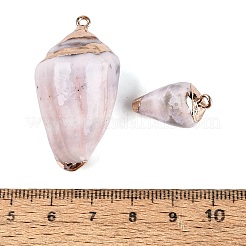 Electroplate Natural Spiral Shell Pendants&nbsp;SSHEL-Q100-34KCG