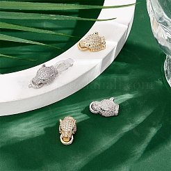 4 Sets 2 Colors Brass Micro Pave Cubic Zirconia Fold Over Clasps&nbsp;FIND-AR0004-96
