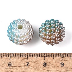 パール調アクリルビーズ  ベリービーズ  組み合わせビーズ  ラウンド  バリーウッド  14.5~15mm  穴：1.4mm  約200個/袋&nbsp;OACR-T004-15mm-18