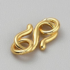 999 個の上質なシルバーの留め金  丸カン付き  ゴールドカラー  15x7.5x1mm  穴：3mm&nbsp;STAS-WH0005-29G