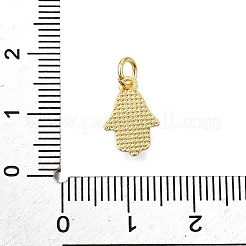 真鍮製エナメルチャーム  丸カン付き  hamsa hand/hand of miriam チャーム  ラックめっき  カドミウムフリー＆鉛フリー  長持ちメッキ  ゴールドカラー  ミックスカラー  13x8.5x1mm  穴：3mm&nbsp;KK-C106-10G