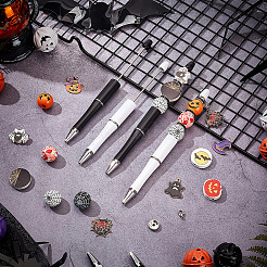 ハロウィンDIYビーズペン作りキット  ABSプラスチックボールペン、木製ビーズ、真鍮ビーズを含む  ミックスカラー  5~148x5~20.5x0.8~16mm  穴：1~3.4mm&nbsp;DIY-SC0025-97