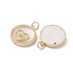 Brass Micro Pave Clear Cubic Zirconia Pendants&nbsp;KK-L208-64G