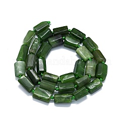 天然石翡翠ビーズ連売り  ナゲット  11~14x6~8mm  穴：0.9mm  約28~32個/連  15.75''（40センチメートル）&nbsp;G-O170-158
