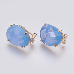 Faceted Glass Stud Earring Findings&nbsp;GLAA-F084-D