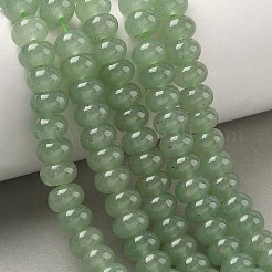 天然石のグリーンアベンチュリンビーズ連売り  ロンデル  アクアマリン  8x5mm  穴：1mm  約60~65個/連  15.7インチ&nbsp;G-S105-8mm