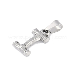 変色しない304ステンレススチールペンダント  竹風  ステンレス鋼色  文字.i  18x11x3mm  穴：3x7mm&nbsp;STAS-F235-01P-I