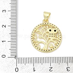 Brass Micro Pave Cubic Zirconia Pendants&nbsp;KK-D317-137G