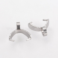 変色しにくい304ステンレススチール製アイスピックピンチベイル  ステンレス鋼色  9x8x2.5mm  穴：2mm&nbsp;STAS-Q210-102