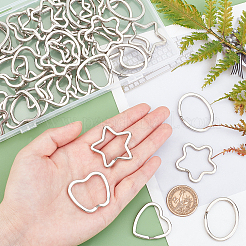 50Pcs 5 Style Iron Keychain Clasps&nbsp;FIND-CA0003-95