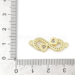 Brass Clear Cubic Zirconia Heart Infinity Connector Charms&nbsp;KK-D317-144G