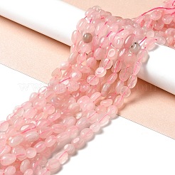 天然石ローズクォーツビーズ連売り  ナゲット  8~14x6~8x4~8mm  穴：1mm  約46~48個/連  39~39.5cm&nbsp;G-I351-B05