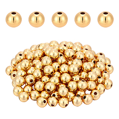 真鍮ビーズ  長持ちメッキ  ロンデル  14KGP本金メッキ  6x5.5mm  穴：1.6mm  150個/箱&nbsp;KK-PH0036-68G